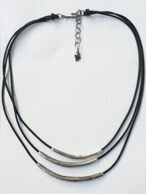 Silpada Sterling Silver & Leather 3 Strand Necklace N1571